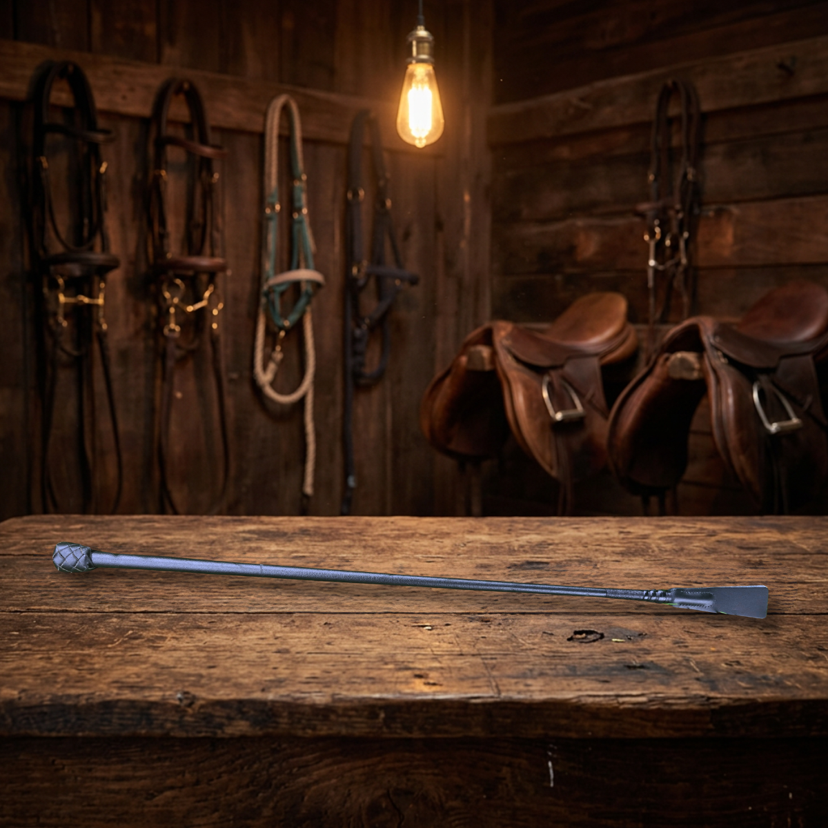 County Plaited Top English Leather Show Whip Foxwood Equestrian | Showing Tack and Saddlery Store