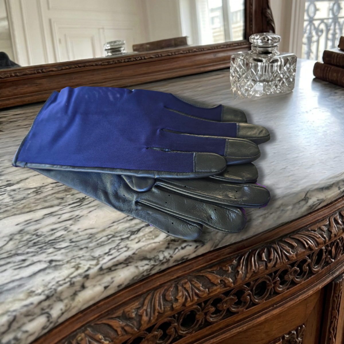Hurlford Cool Mesh Gloves Adults | Navy Foxwood Equestrian | Showing Tack and Saddlery Store