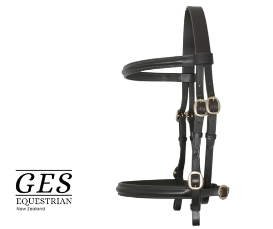In-hand Show Bridle-Raised-Havana Brown GES Equestrian