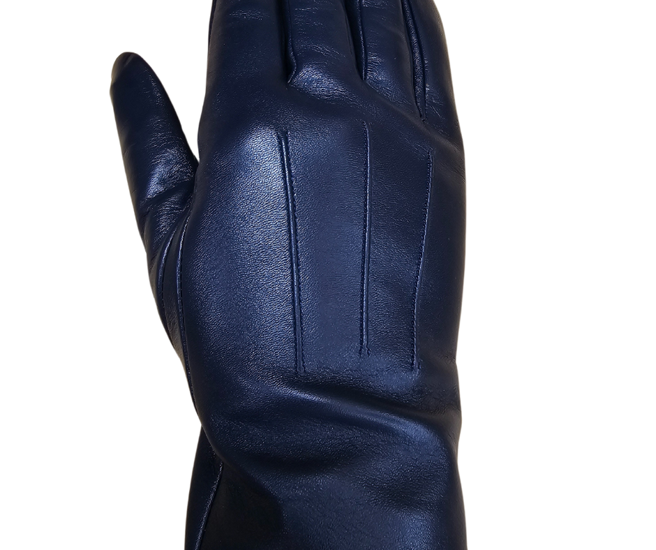 Hurlford Navy Leather Riding Gloves Adults Hurlford