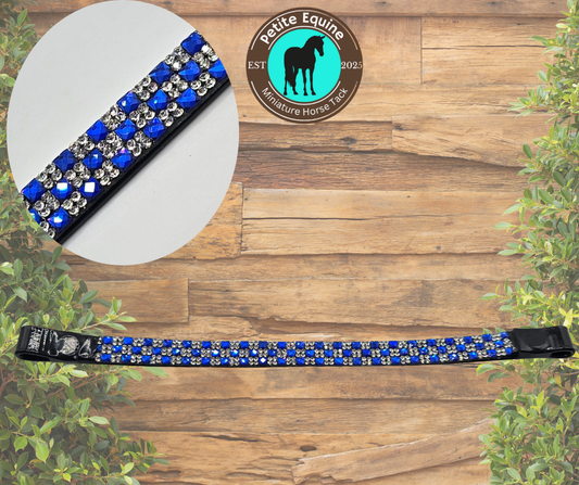 J Hook Checkerboard Noseband -Roal Blue Petite Equine
