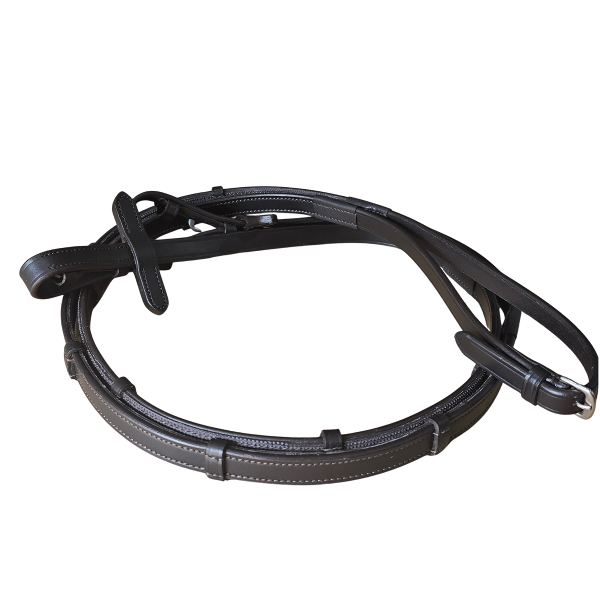 GES Leather Reins With Rubber Grip Back| Havana Brown Foxwood Equestrian | Showing Tack and Saddlery Store