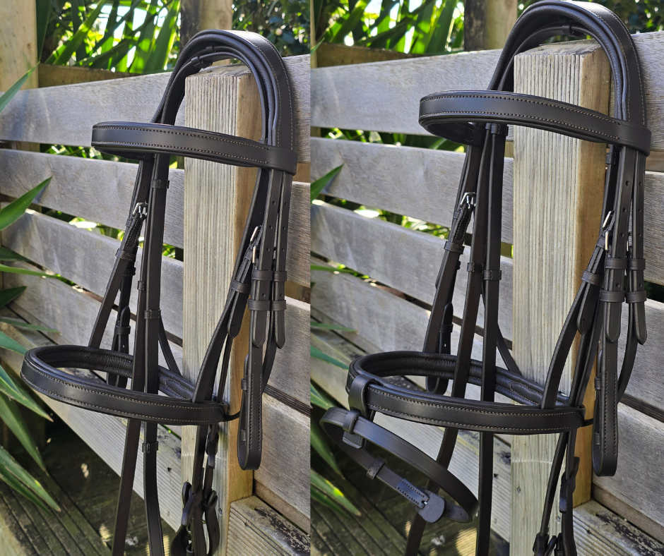 GES New Comer Snaffle Bridle | Havana Brown  Foxwood Equestrian | Showing Tack and Saddlery Store