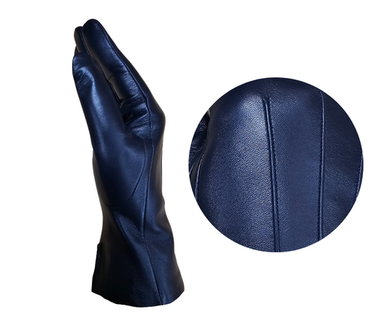 Hurlford Navy Leather Riding Gloves Adults Hurlford