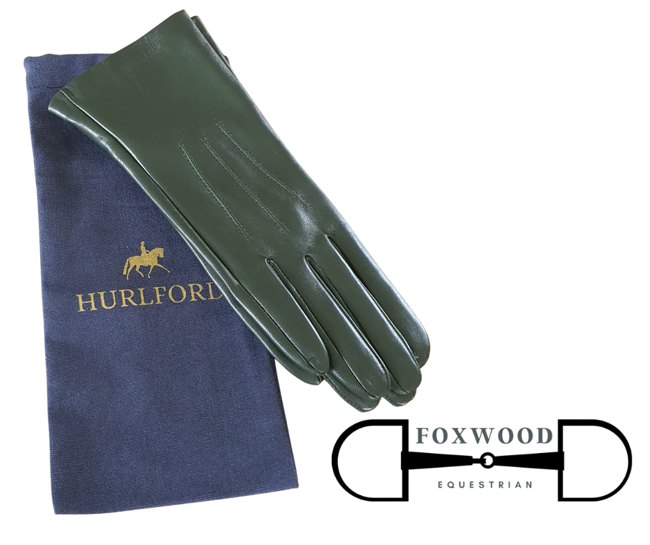 Hurlford Hunter Green Gloves- Adults Foxwood Equestrian - Saddlery Showing Tack and Feed