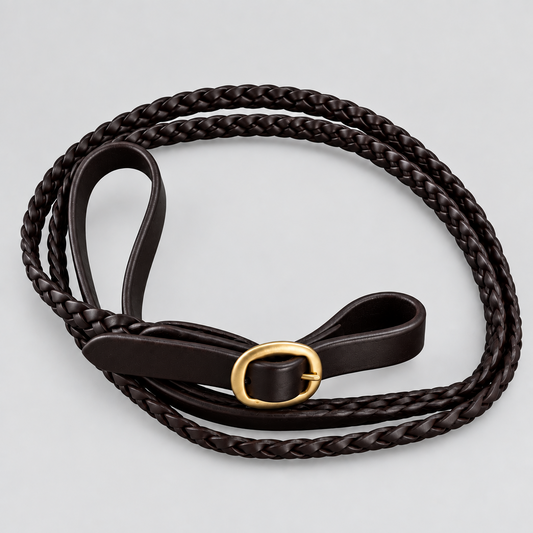 GES Hand Plaited Leather Lead  Foxwood Equestrian | Showing Tack and Saddlery Store