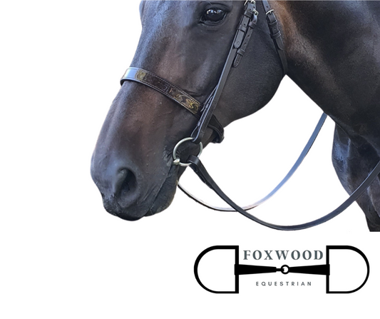Hurlford Patent Leather Noseband  Foxwood Equestrian | Showing Tack and Saddlery Store
