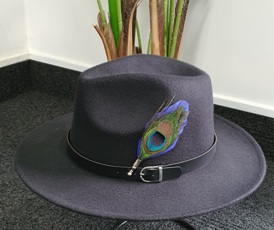 Peacock Hat Pin- Blue Foxwood