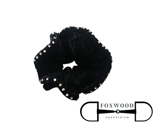 Rhinestone Scrunchie Black  Foxwood Equestrian | Showing Tack and Saddlery Store