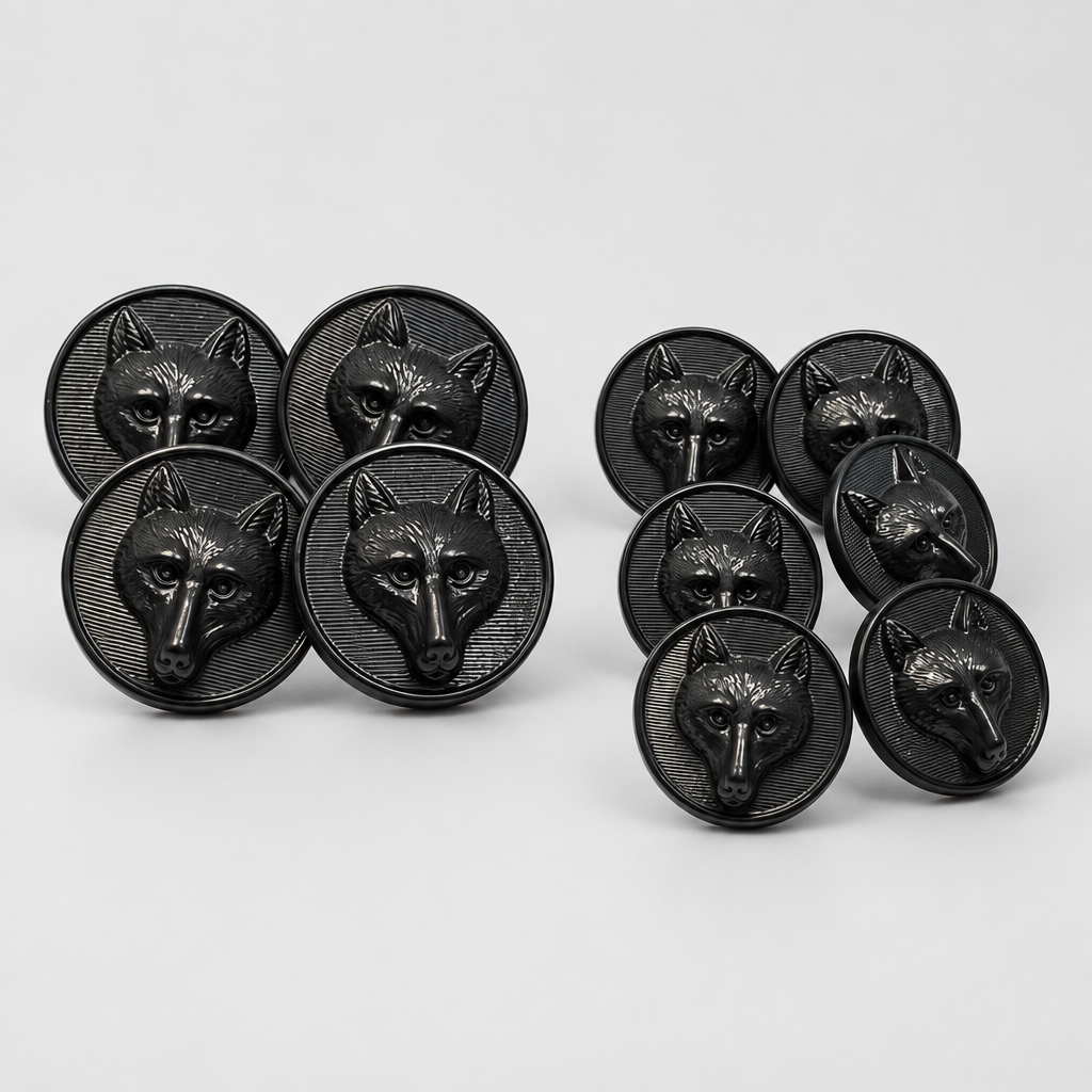 Black Foxhead Button Set  Foxwood Equestrian | Showing Tack and Saddlery Store