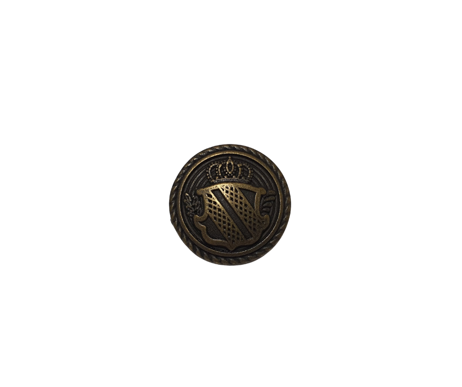 Crown Shield & Rope Vintage Bronze Single Buttons Hurlford