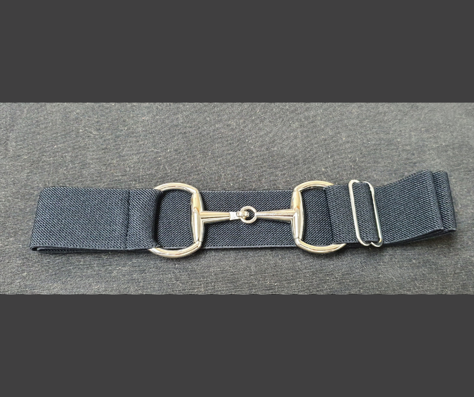 Snaffle Bit Elastic Belt- Black Foxwood