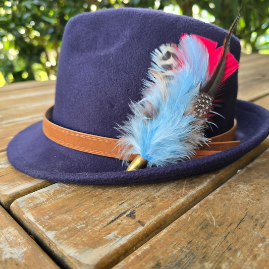 Feather Hat Pin- Splash Of Red The Country Estate