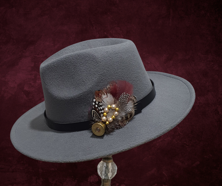 Feather Hat Pin/ Brooch- Small with stone detail The Country Estate