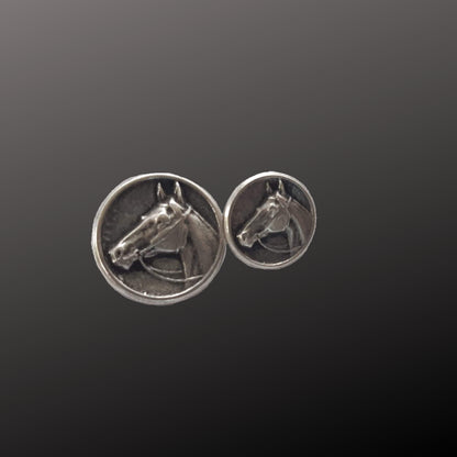 Single Silver Horse Head Buttons