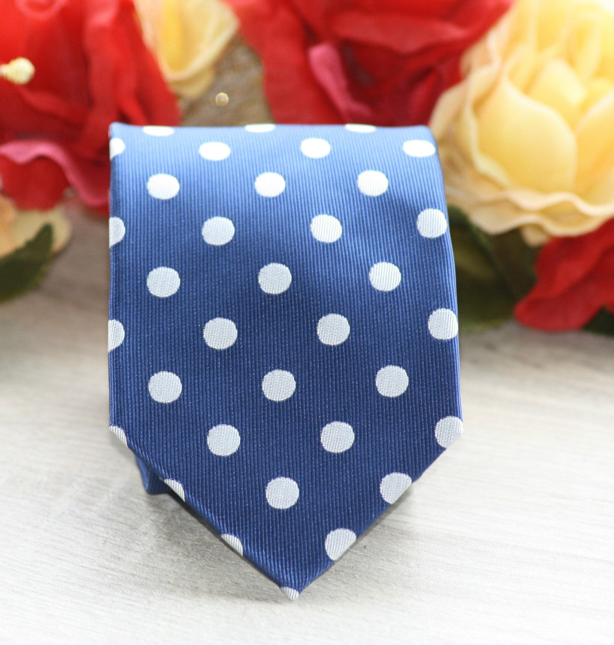 Mid Blue and Silver Spot Tie