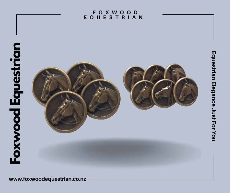 Horse Head Button Set - Bronze