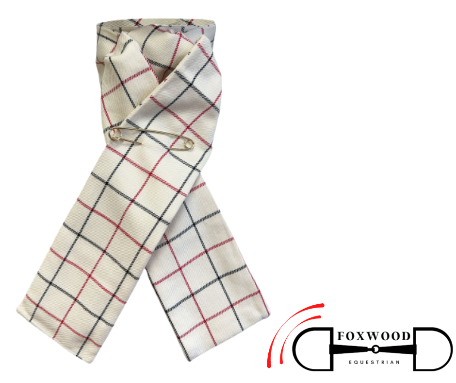 Tattersall Check Stock Red/Black Self Tie Equetech