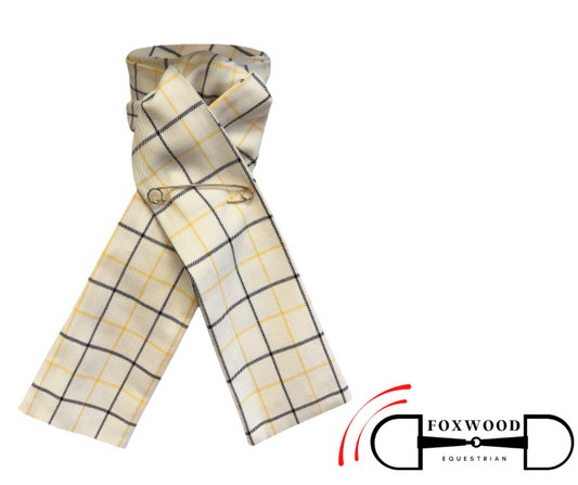 Tattersall Check Stock Self Tie Black/Gold Equetech