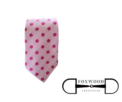 Pink and Pink Spot  Tie Foxwood Equestrian