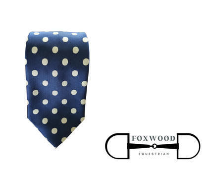 Mid Blue and Silver Spot Tie Foxwood Equestrian
