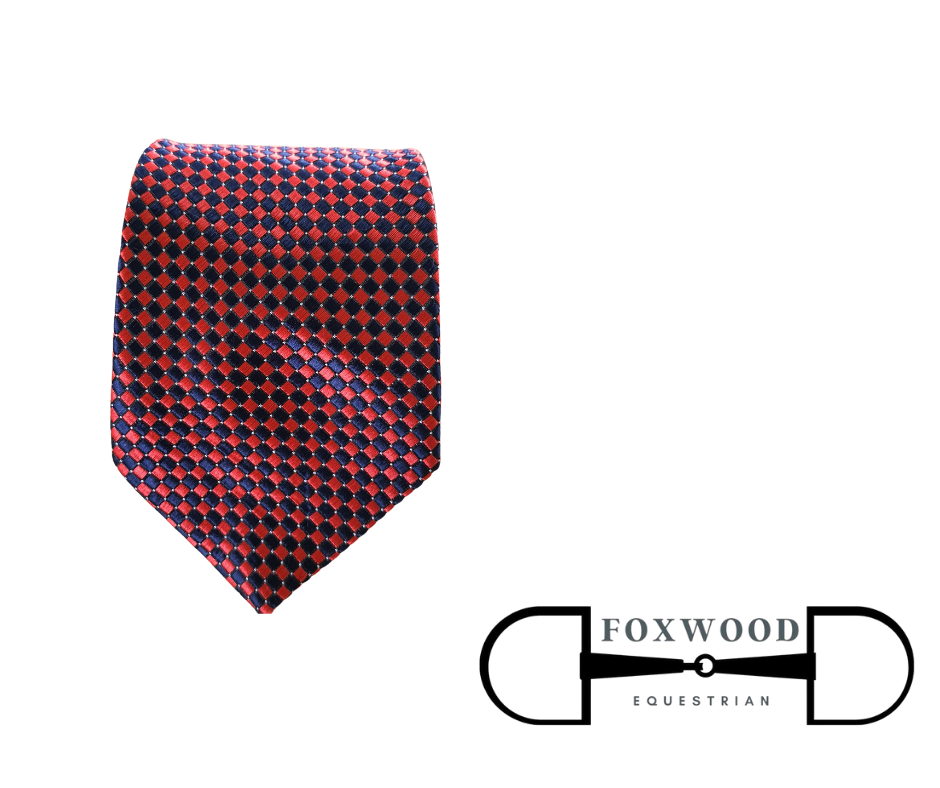 Navy and Red Spot Pattern Foxwood Equestrian