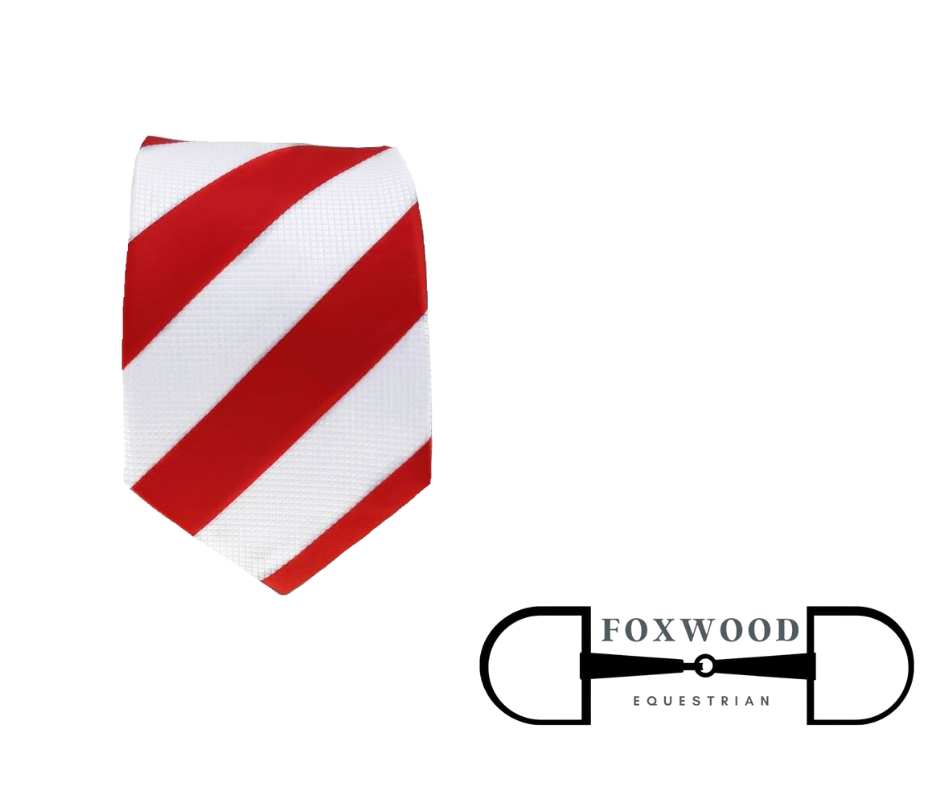 Red and White Stripe Tie Foxwood Equestrian