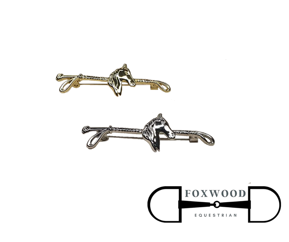 Horse Head and Whip Stock Pins Foxwood Equestrian