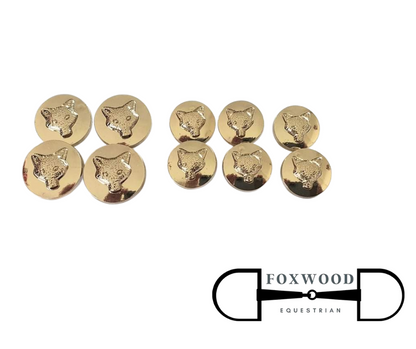 Foxhead Button Set - Gold Foxwood Equestrian