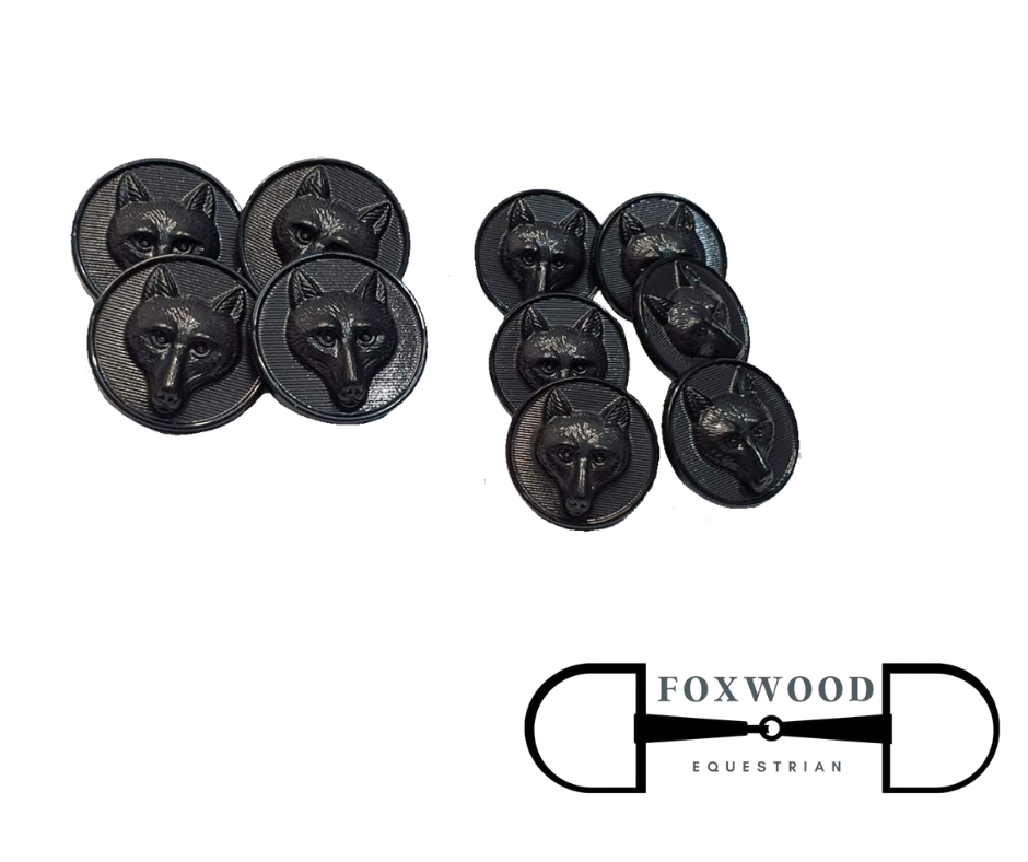 Black Foxhead Button Sets Foxwood Equestrian