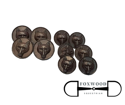 Brown Foxhead Button Sets Foxwood Equestrian