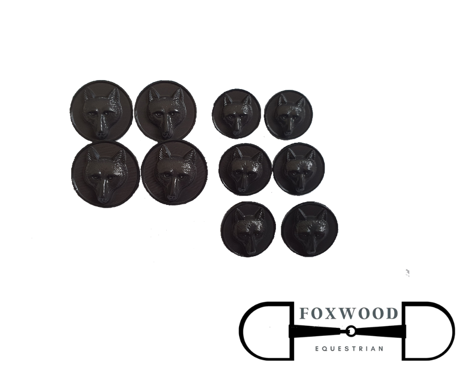 Foxhead Button Set-Grey Foxwood Equestrian