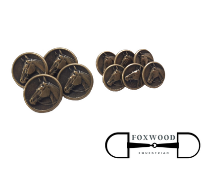 Horse Head Button Set - Bronze Foxwood Equestrian