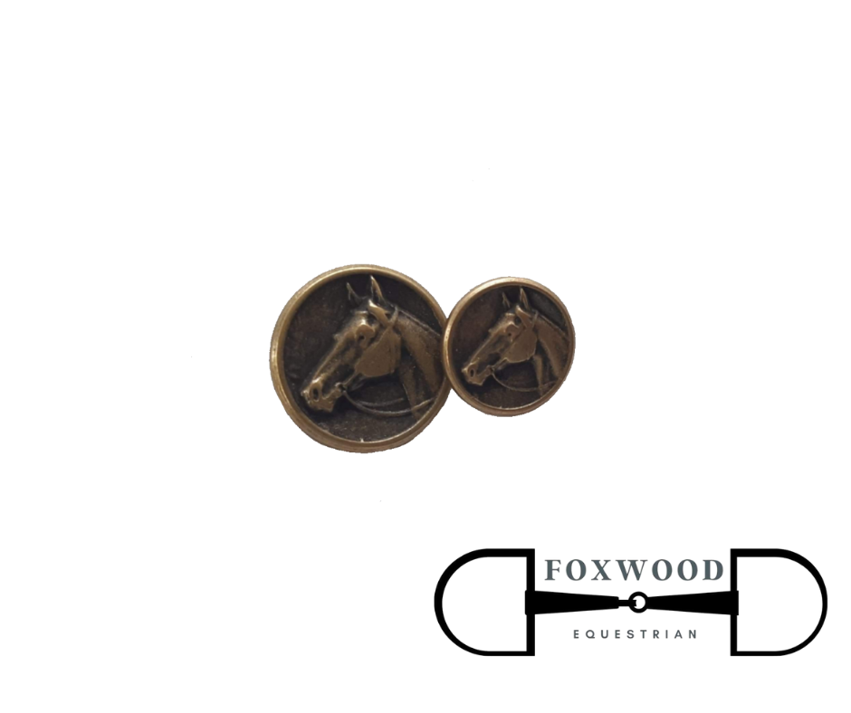 Single Bronze Horse Head Buttons Foxwood Equestrian