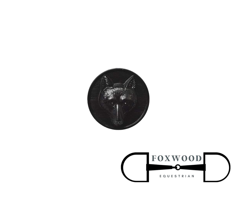 Single Black Foxhead Buttons Foxwood Equestrian