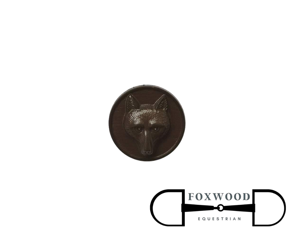 Single Brown Foxhead Buttons Foxwood Equestrian