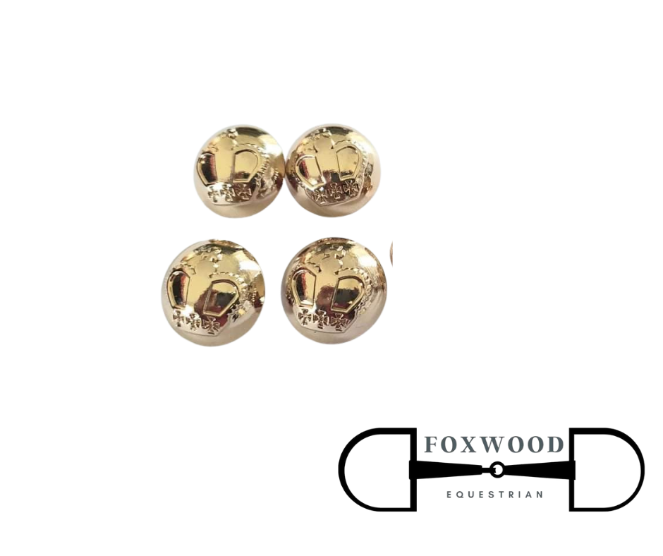 Gold Crown Single Buttons Foxwood Equestrian