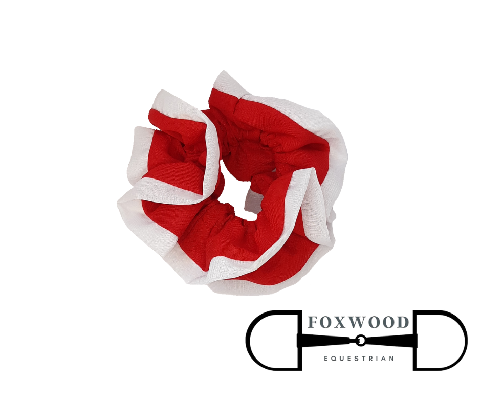 Red and White Scrunchie Foxwood Equestrian