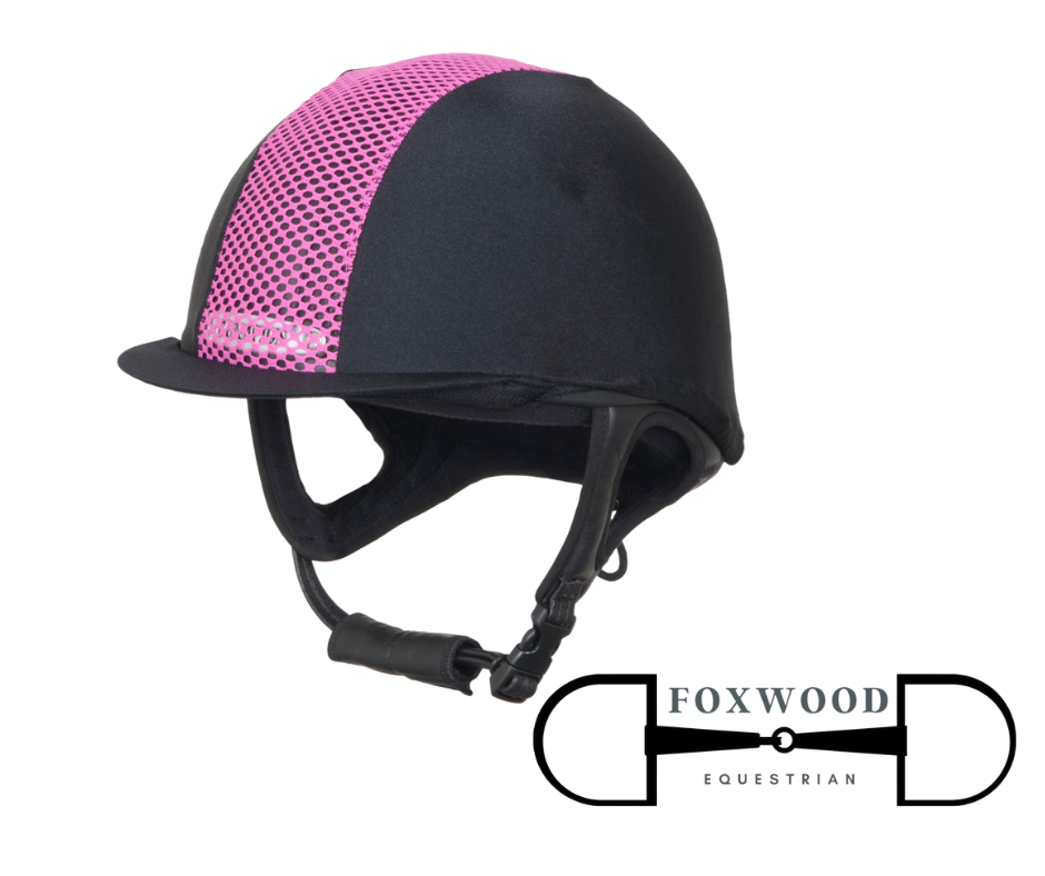Champion Helmet Cover- Hot Pink & Black Foxwood Equestrian