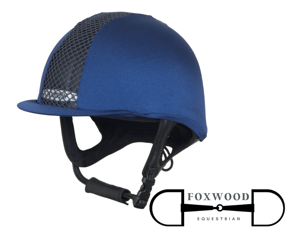 Champion Helmet Cover- Blue Foxwood Equestrian