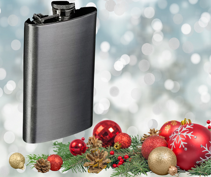 Stainless Steel Hip Flask Blue Tag