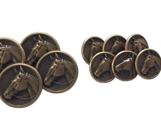 Horse Head Button Set Bronze Hurlford