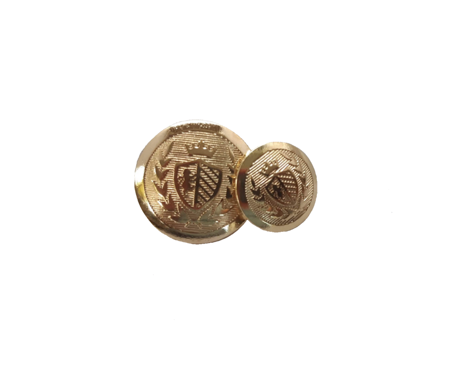 Single Gold Shield & Crown Buttons Hurlford