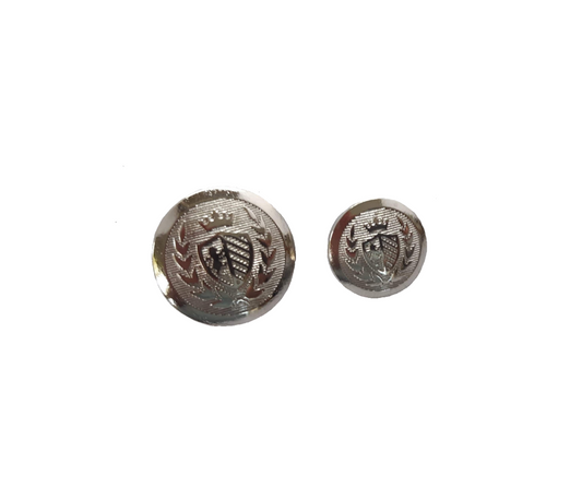 Single Silver Shield & Crown Buttons Hurlford
