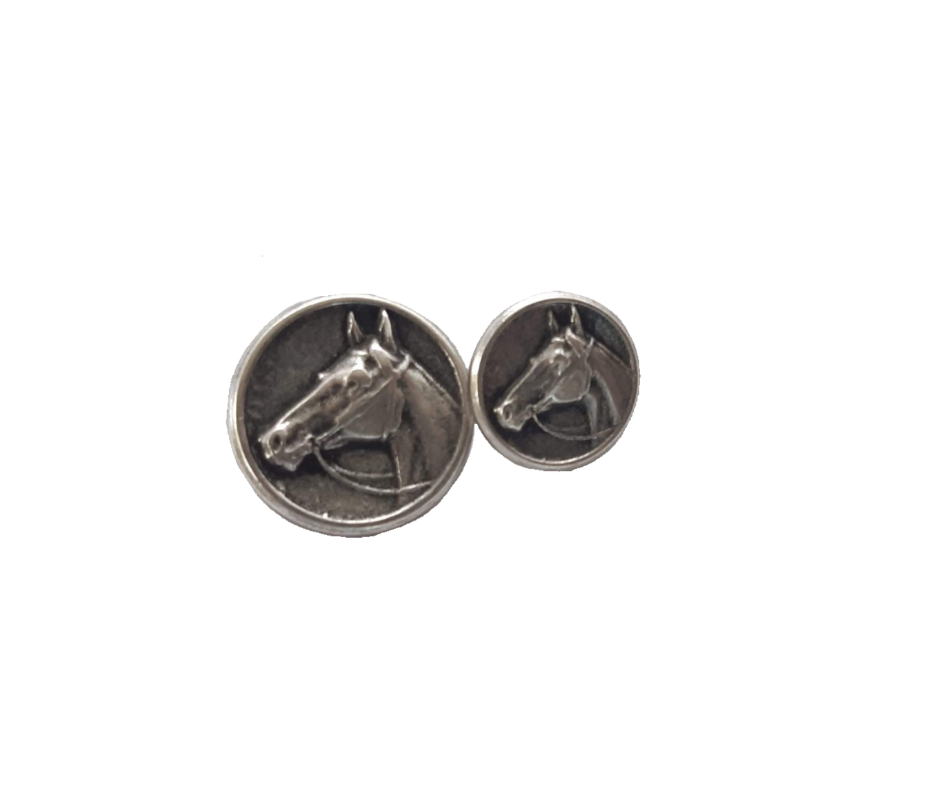 Single Silver Horse Head Buttons Hurlford