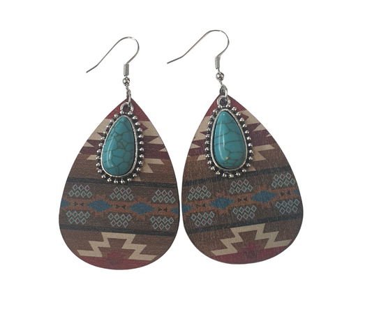 Aztec Western Earrings Sea Hurlford