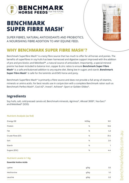 Benchmark Super Fibre Mash 20kg Benchmark
